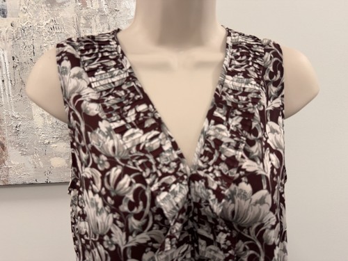Banana Republic Womens SP Burgundy Floral Smocked Blouse - photo 3