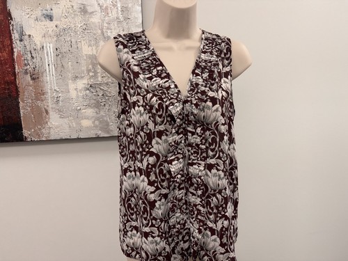 Banana Republic Womens SP Burgundy Floral Smocked Blouse - photo 4
