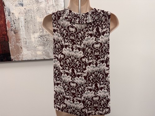 Banana Republic Womens SP Burgundy Floral Smocked Blouse - photo 5