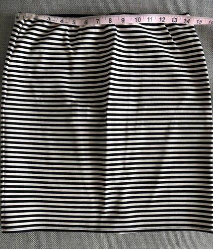 LOFT Black White Striped Pencil Skirt Small S BNWT Stretch - photo 3