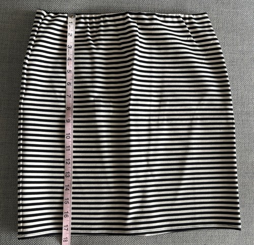 LOFT Black White Striped Pencil Skirt Small S BNWT Stretch - photo 4