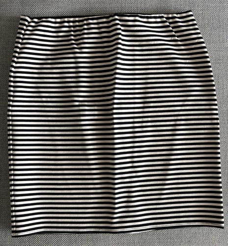 LOFT Black White Striped Pencil Skirt Small S BNWT Stretch - photo 5
