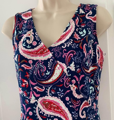 Talbots Womens SP Paisley Print Cotton V Neck A-Line Dress - photo 2