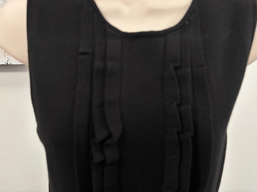 LOFT Black Ruffle Front Shell Small S BNWT - photo 5