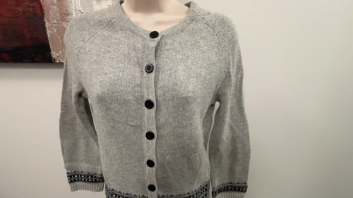 Banana Republic Womens S Gray Fair Isle Wool Cardigan - photo 2