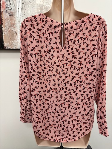 Ann Taylor Blouse XS Petite XSP BNWT Pink Leaf Print - photo 3