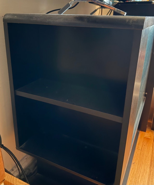 Black Media Console with Glass Door - photo 2