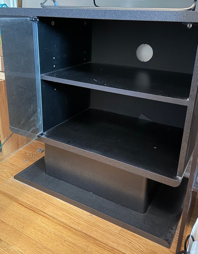 Black Media Console with Glass Door - photo 4