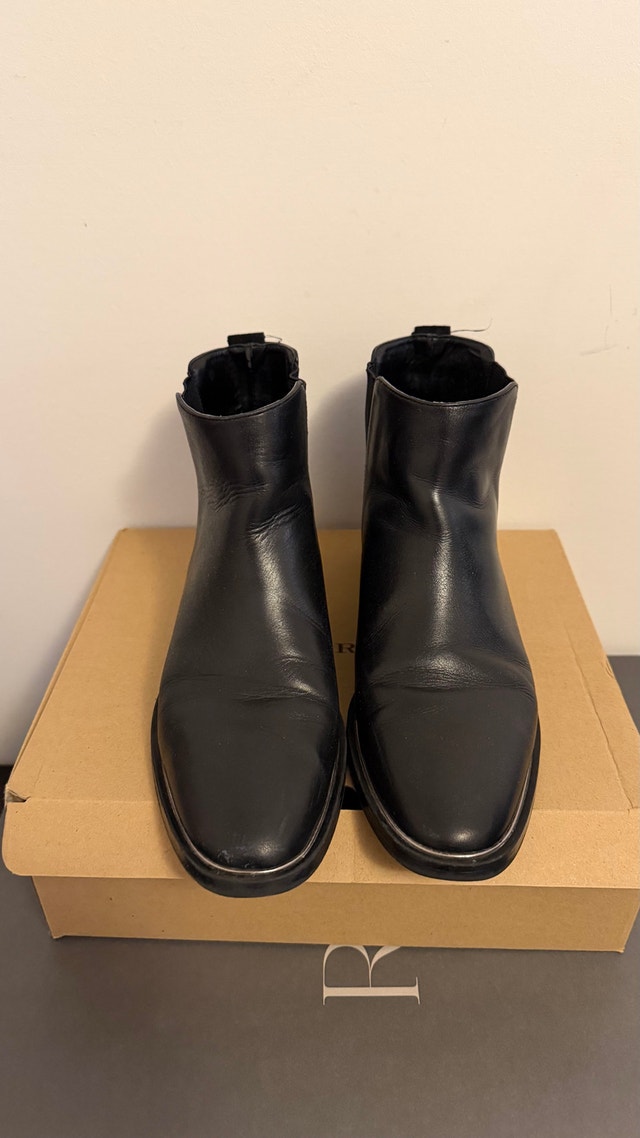 Zara Black Leather Ankle Boot - photo 2