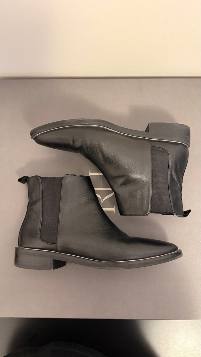 Zara Black Leather Ankle Boot - photo 3