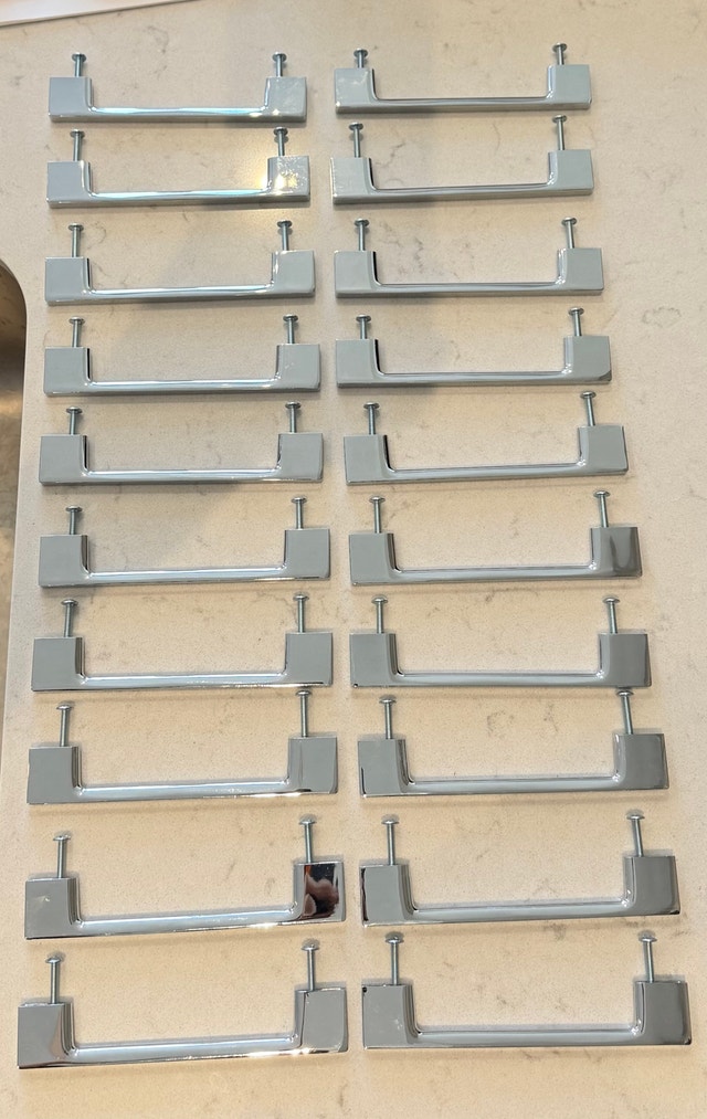 Chrome Modern Rectangular Cabinet Pull Handles