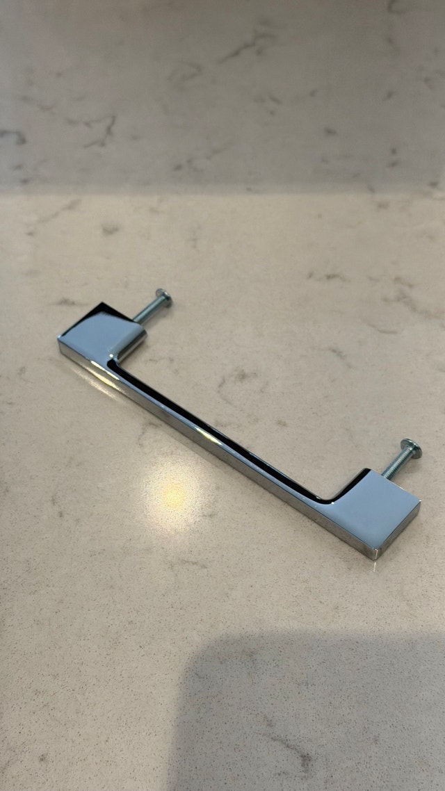Chrome Modern Rectangular Cabinet Pull Handles - photo 2