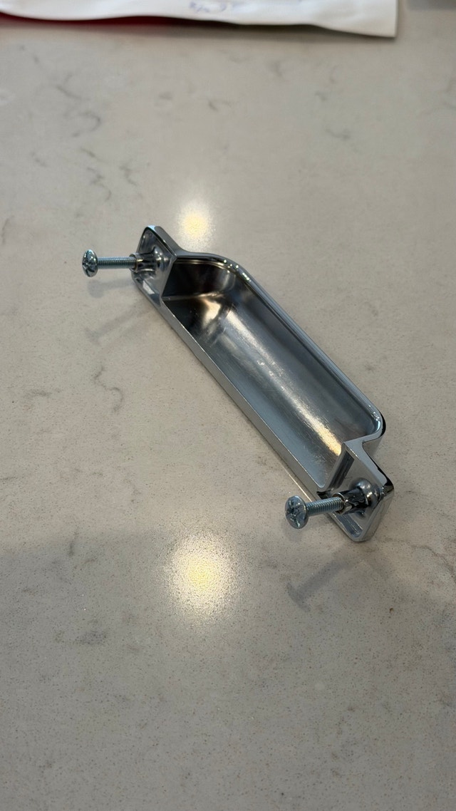 Chrome Transitional Cabinet Cup Pull - photo 3