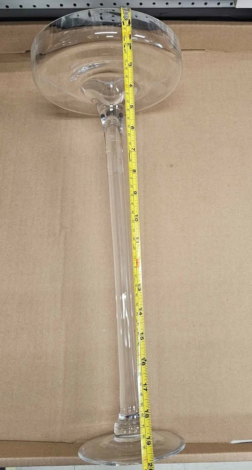 Elegant 20" Tall Long-Stemmed Clear Glass Vase - photo 3