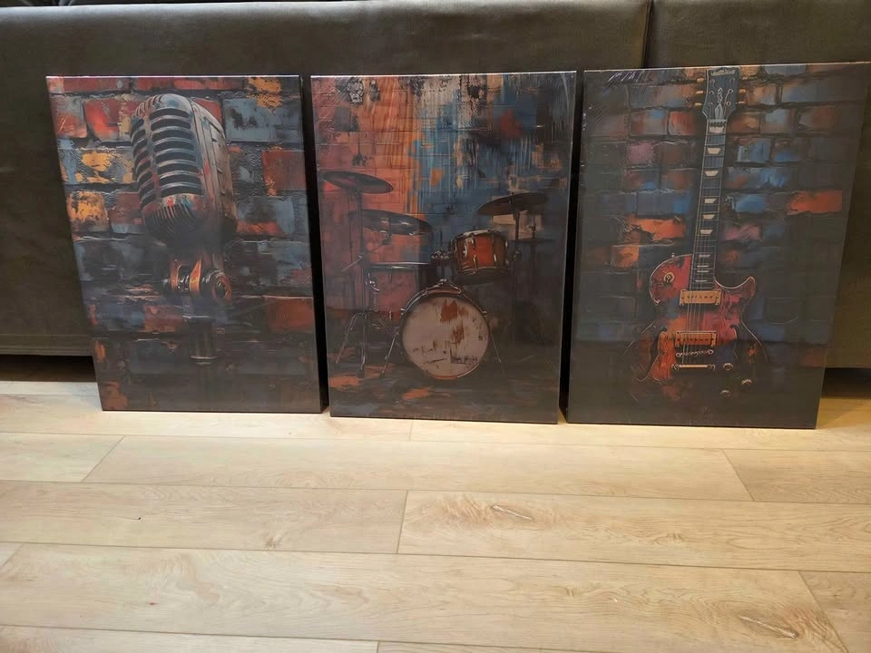 NEW 3 Piece Musical Instrument Wall Art - photo 2