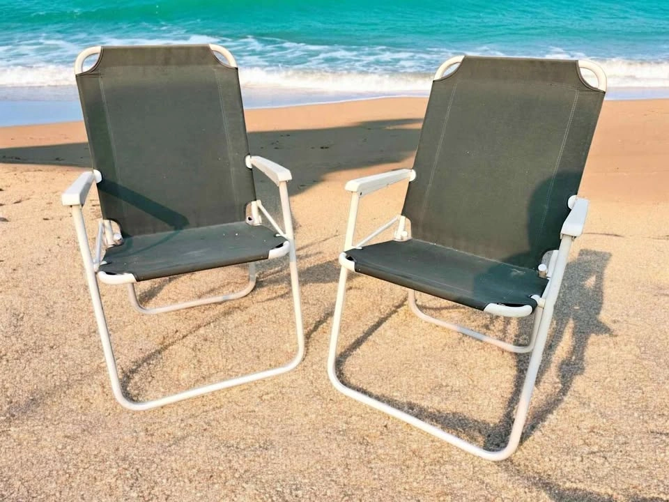 Pair of 2 Low-Profile Comfortable Beach Camping Chairs