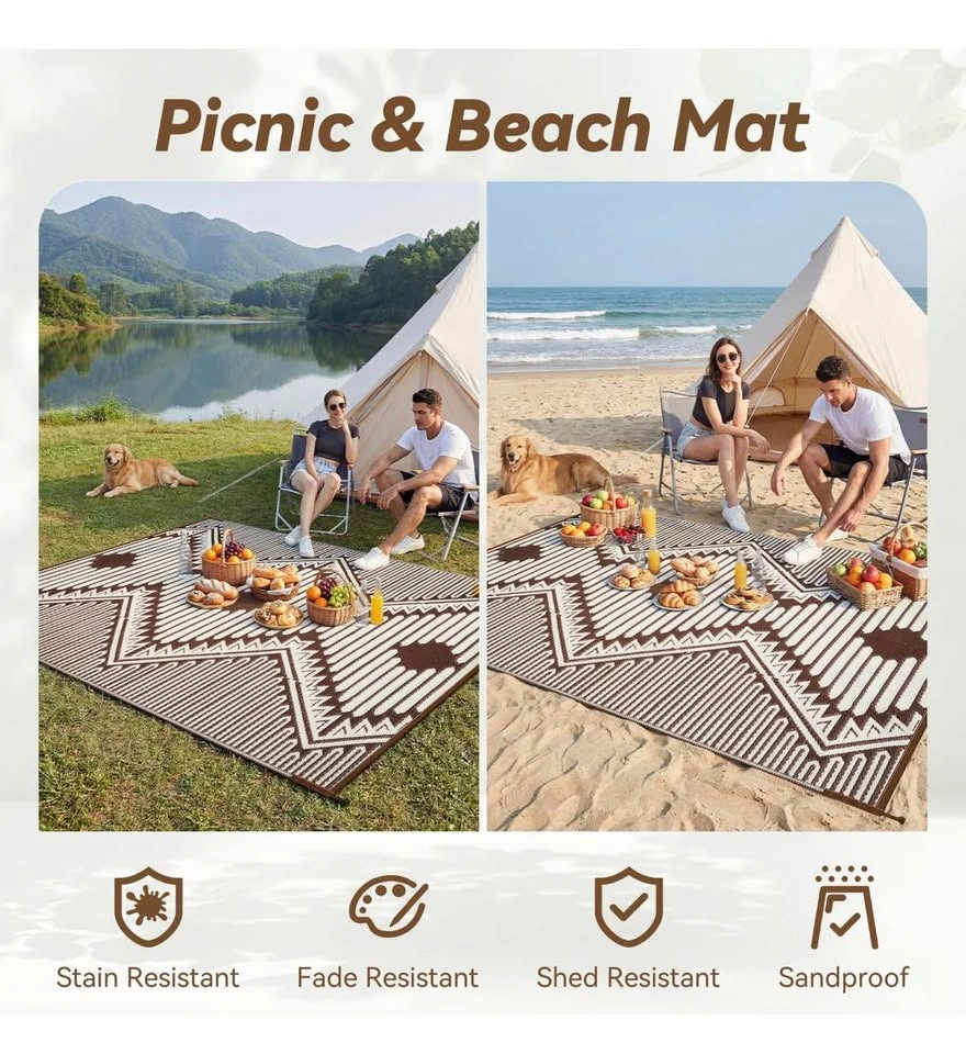 New 6x9 ft Boho Waterproof Outdoor Rug - photo 3
