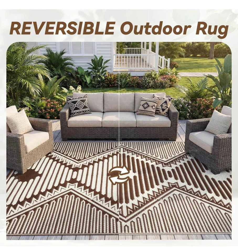 New 6x9 ft Boho Waterproof Outdoor Rug - photo 4