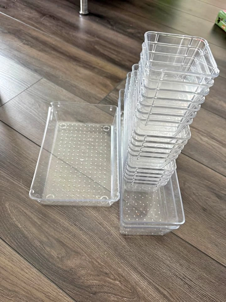 Clear Plastic Drawer Organizer Set