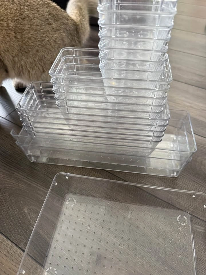 Clear Plastic Drawer Organizer Set - photo 2