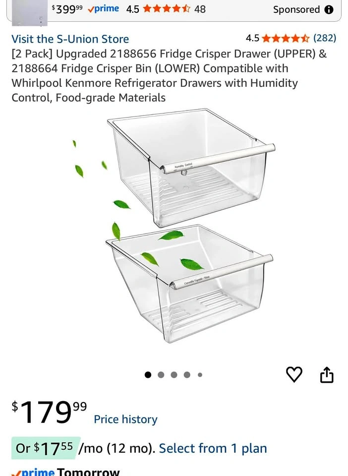 Crisper Drawer (Upper) Compatible WP2188656
