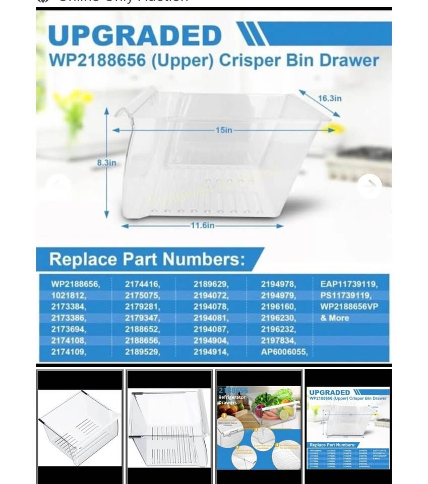 Crisper Drawer (Upper) Compatible WP2188656 - photo 3