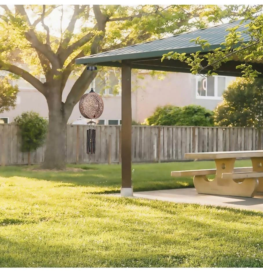 New 2 Pack Solar Wind Chimes 43" Peacock Lantern - photo 2