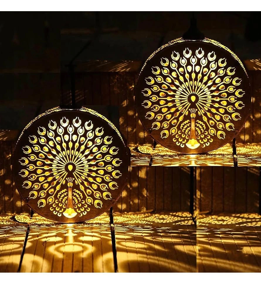 New 2 Pack Solar Wind Chimes 43" Peacock Lantern - photo 3
