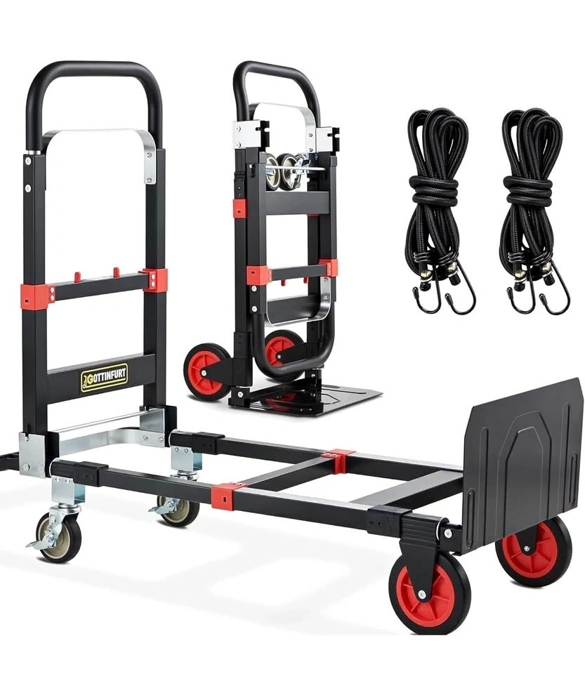 New Upgraded Convertible 3-in-1 Hand Truck Dolly, 600 Lbs
