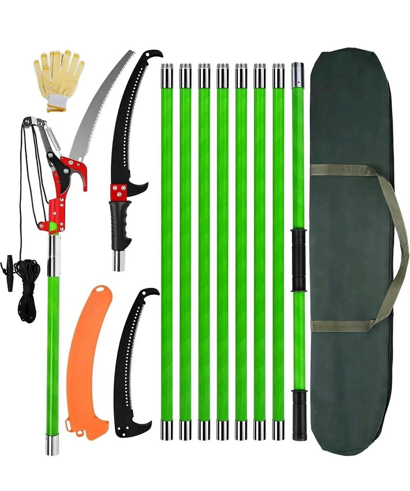 New 30 Ft Manual Pole Saw, Extendable Tree Pruner Set