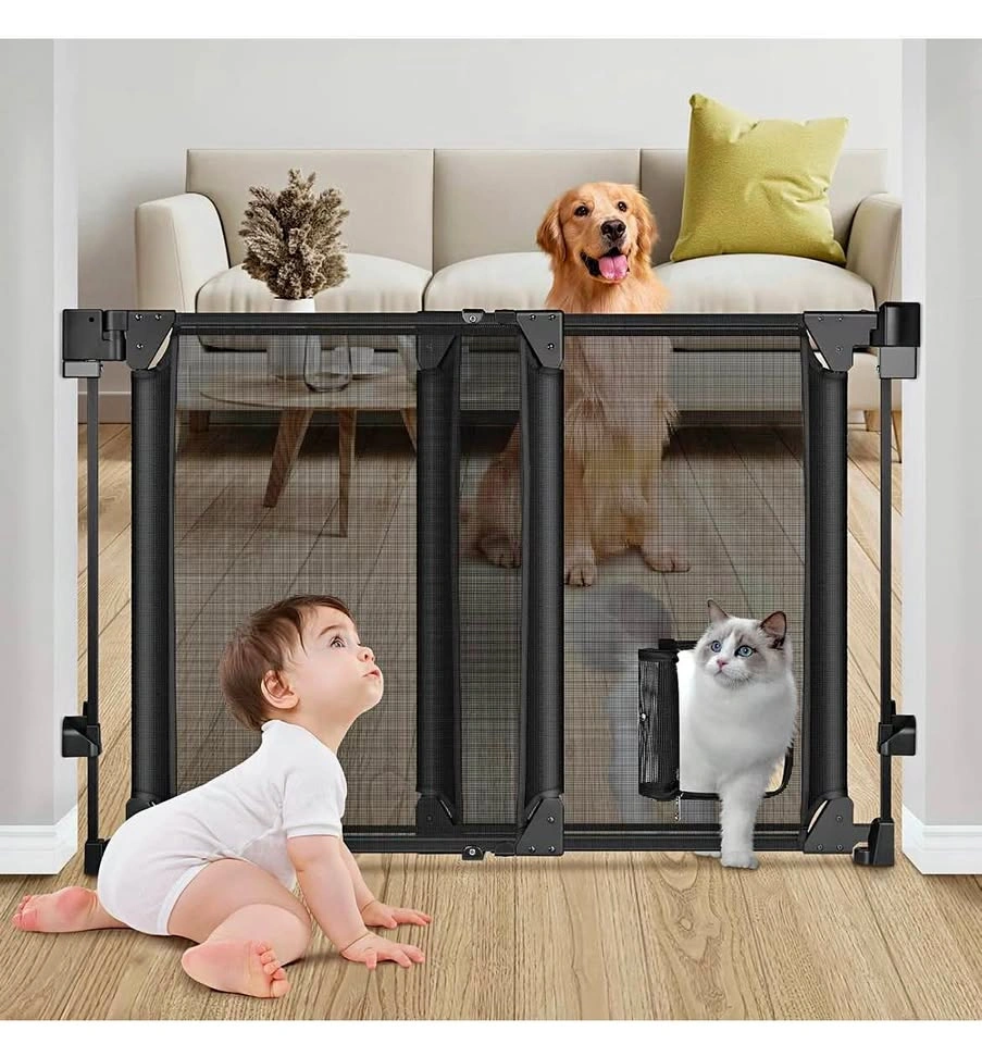 New Upgraded 28-43" Baby Gate with Cat Door