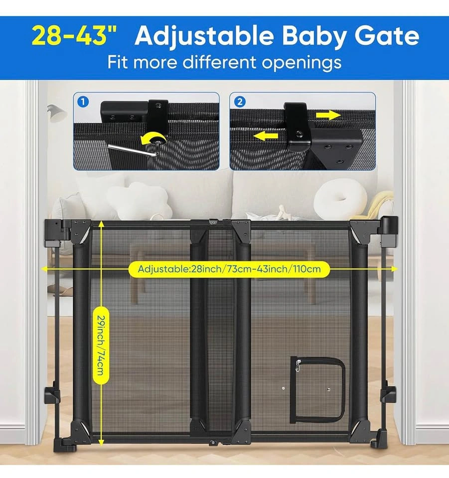 New Upgraded 28-43" Baby Gate with Cat Door - photo 2