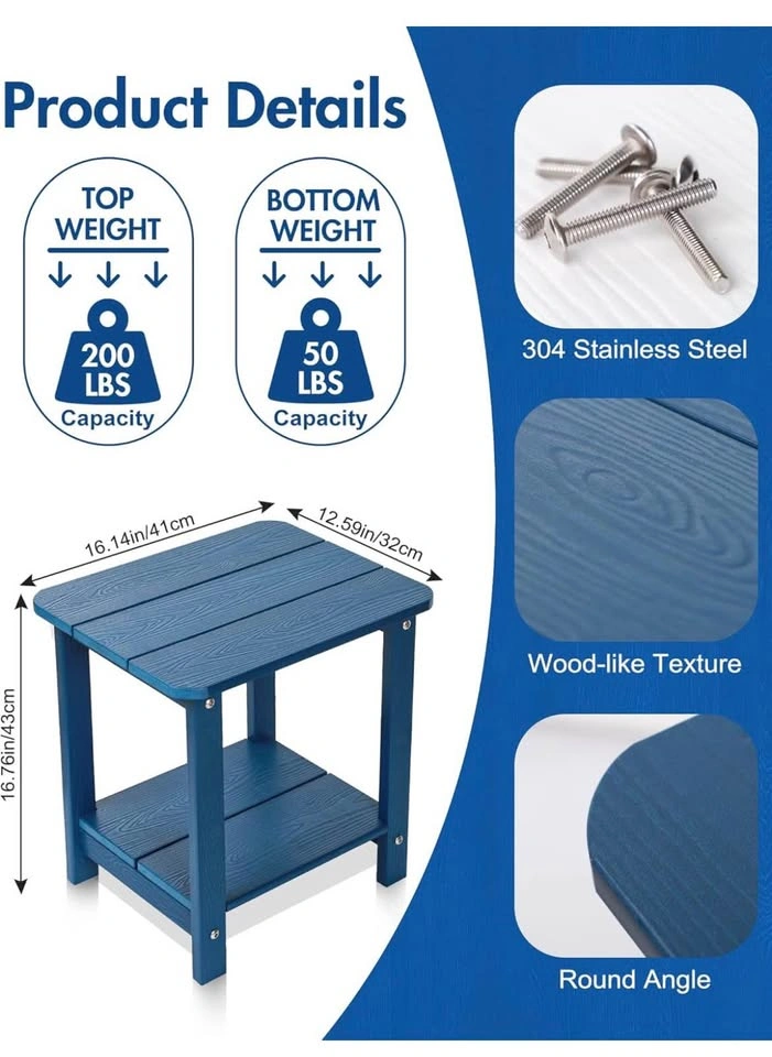 New 2-Tier Outdoor Side Table - Navy Blue - photo 2