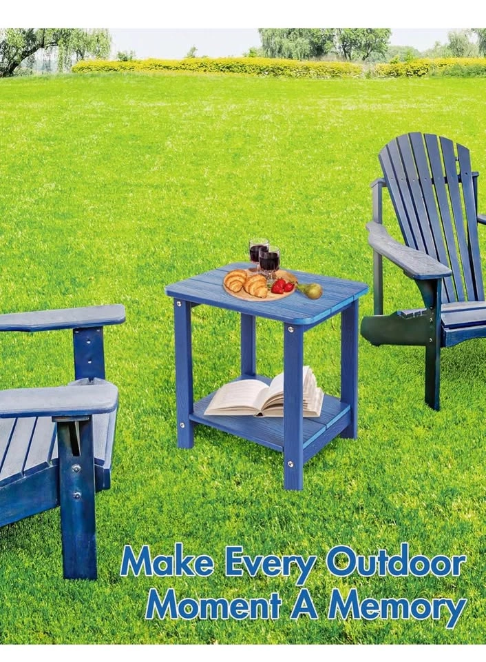 New 2-Tier Outdoor Side Table - Navy Blue - photo 4