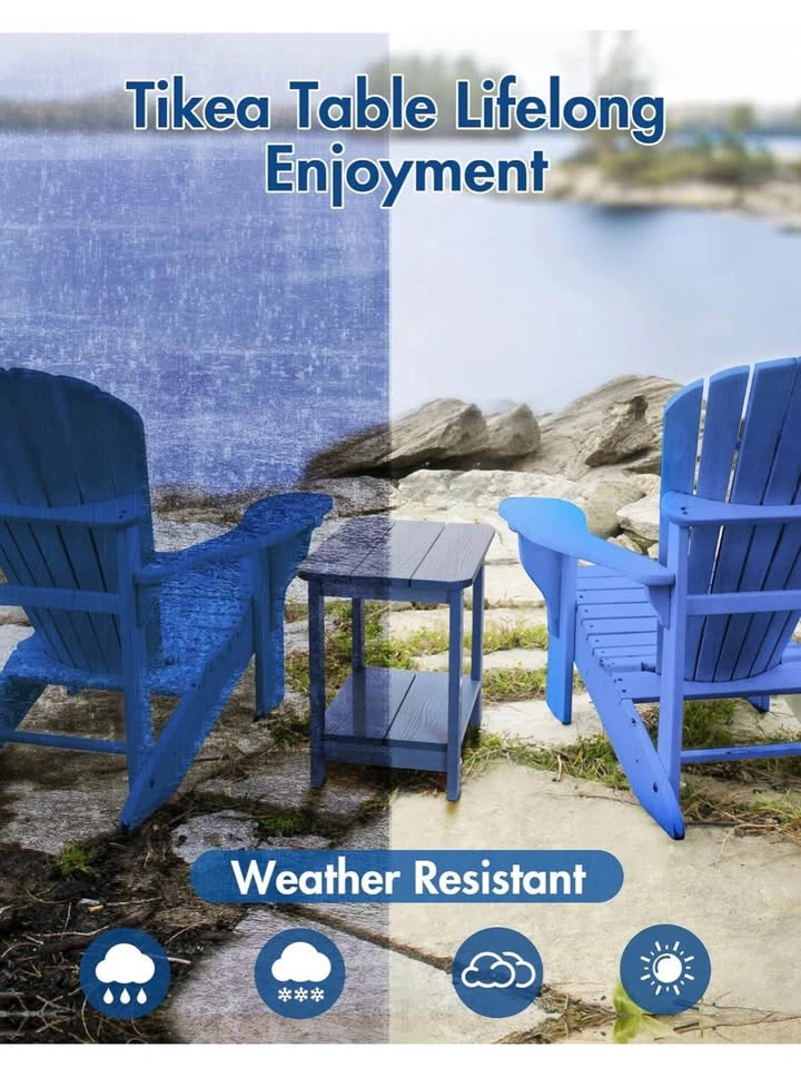 New 2-Tier Outdoor Side Table - Navy Blue - photo 5