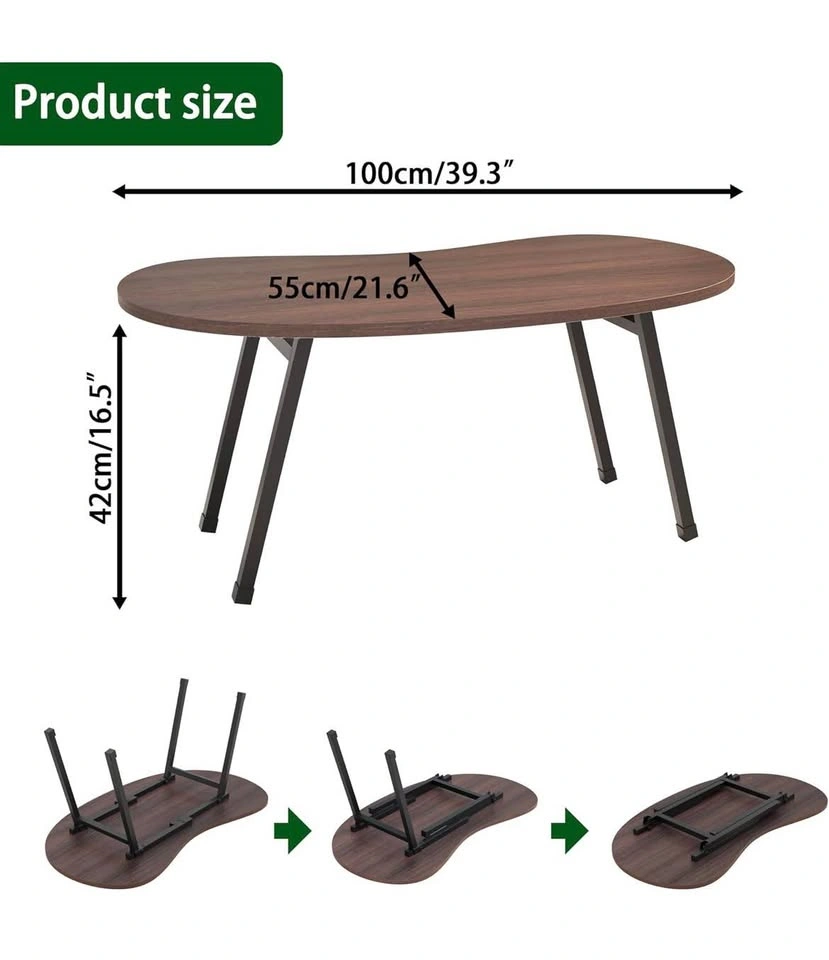 New Foldable Coffee Table, Modern Oval Center Table - photo 3