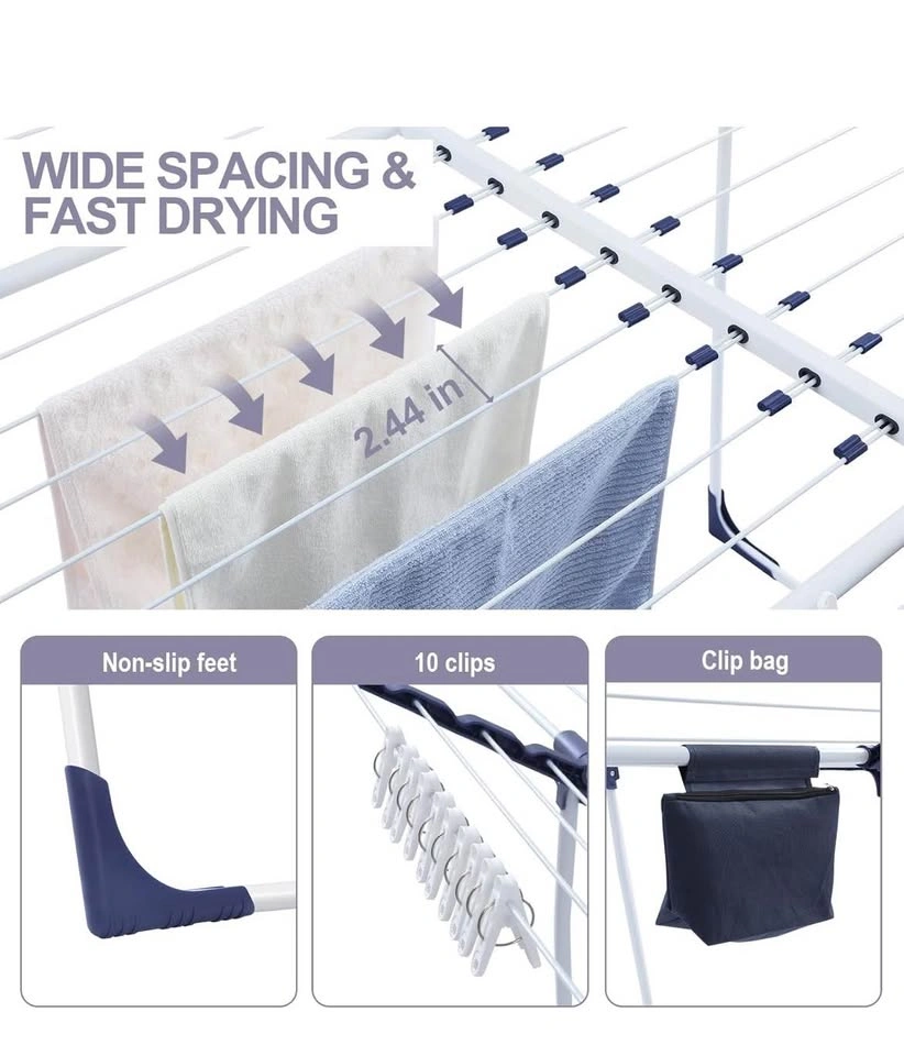 Brand new Foldable Gullwing Laundry Drying Rack with Clips - photo 4