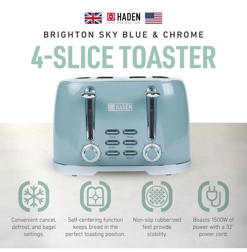 Haden Brighton 4 Slice Stainless Steel Toaster - photo 2