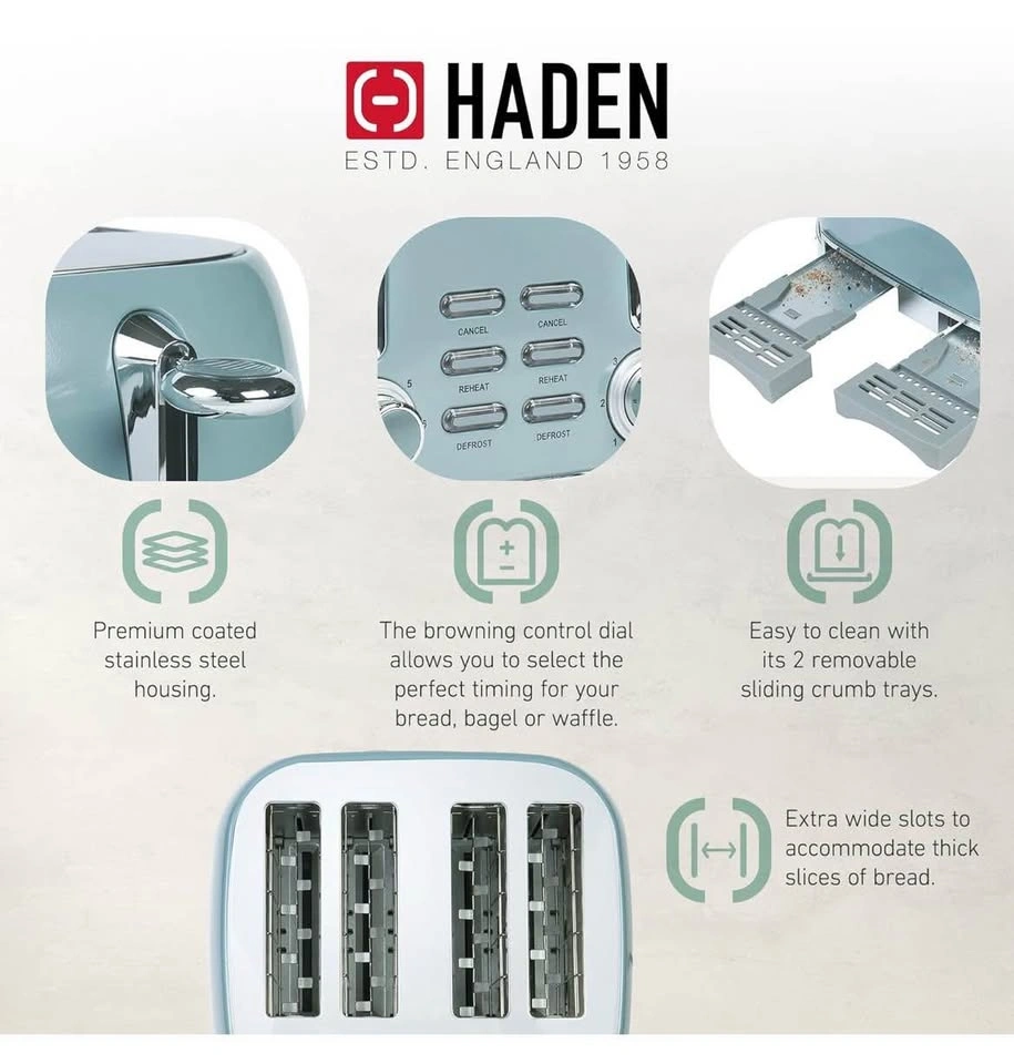 Haden Brighton 4 Slice Stainless Steel Toaster - photo 3