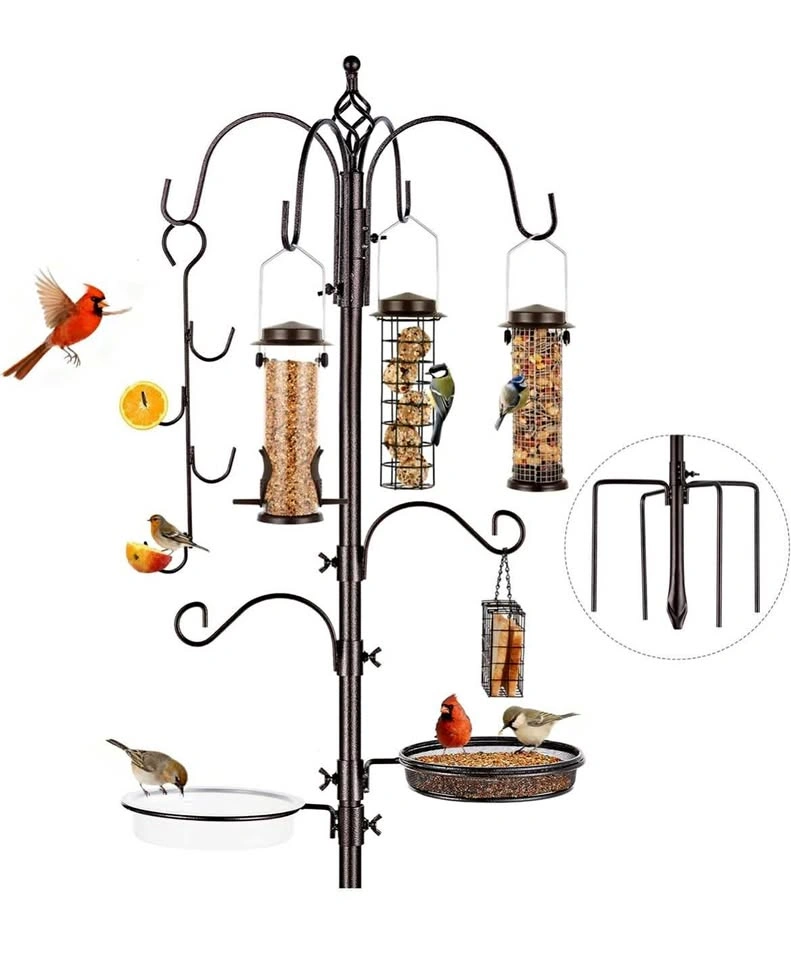 New Bird Feeding Station Kit Pole Wild Bird Feeder