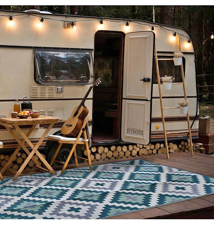 Kilim Design Outdoor Area Rug - Reversible & Waterproof