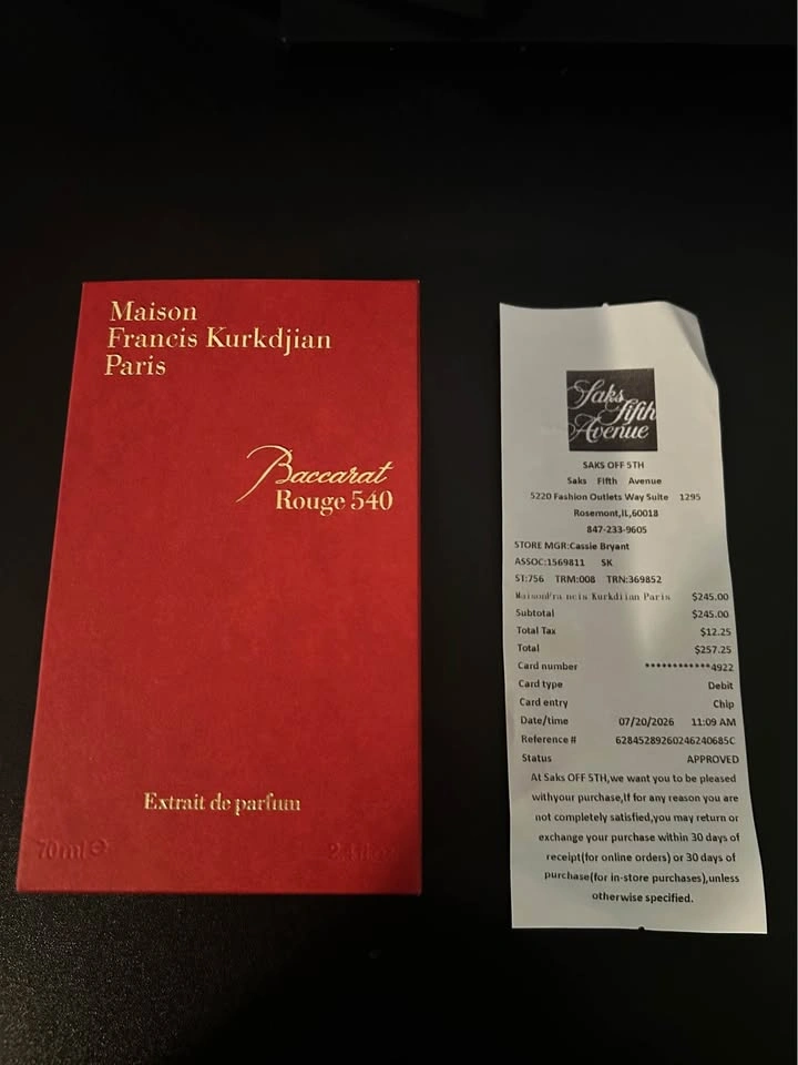 Authentic Baccarat rouge 540