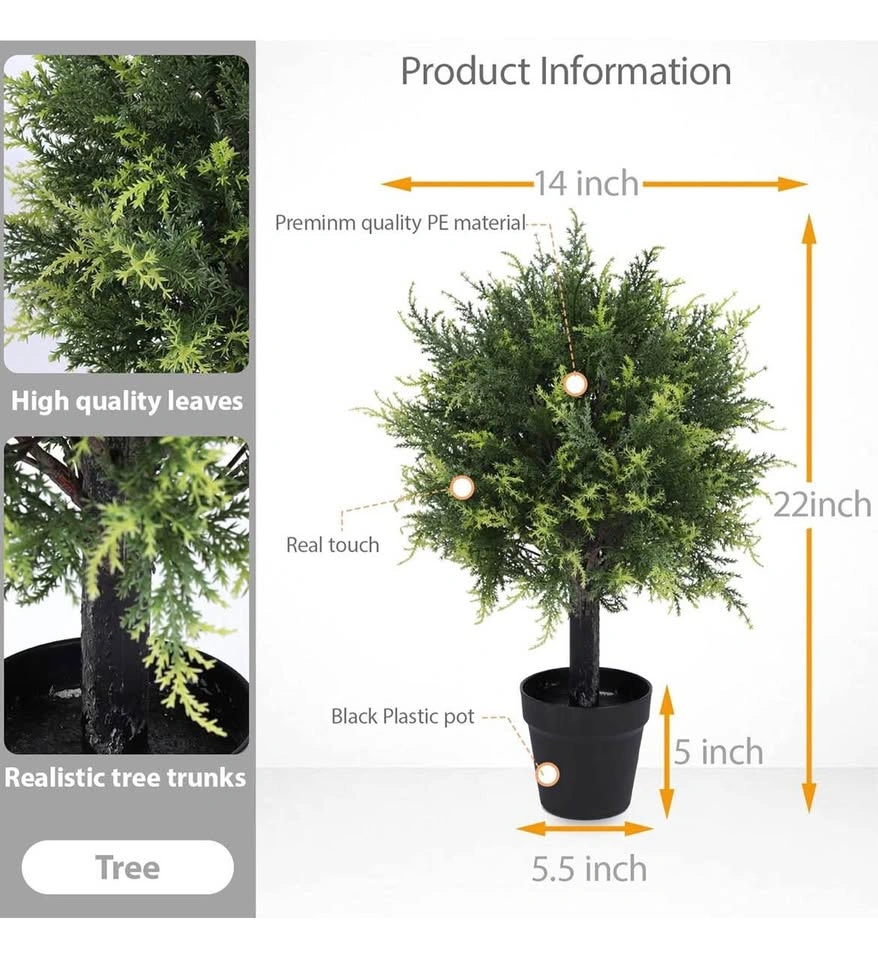 New Artificial Cedar Topiary Tree 58CM 2 Pack - photo 4