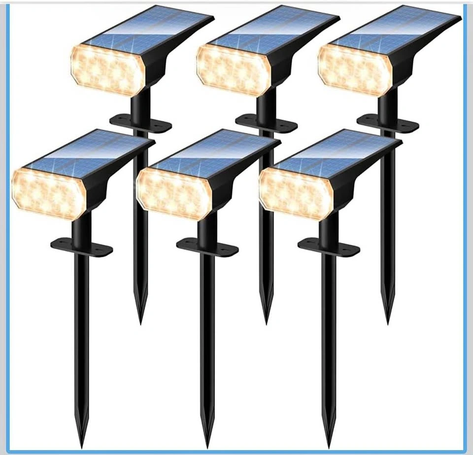 New Solar Lights Outdoor Waterproof 6PC Warm