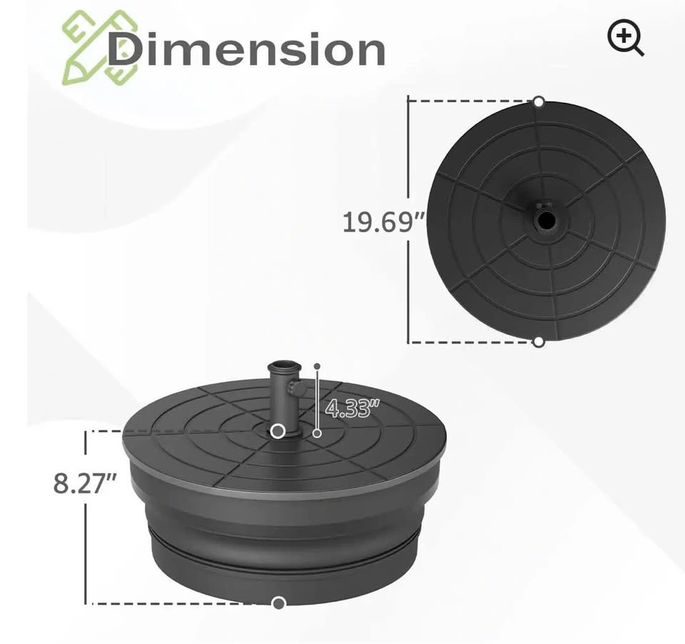Heavy Duty Outdoor Umbrella Base Foldable 110lbs Adjustable - photo 2
