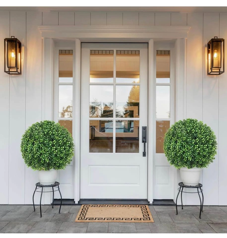2 Pack 25.6" Artificial Boxwood Topiary Ball Trees - photo 5