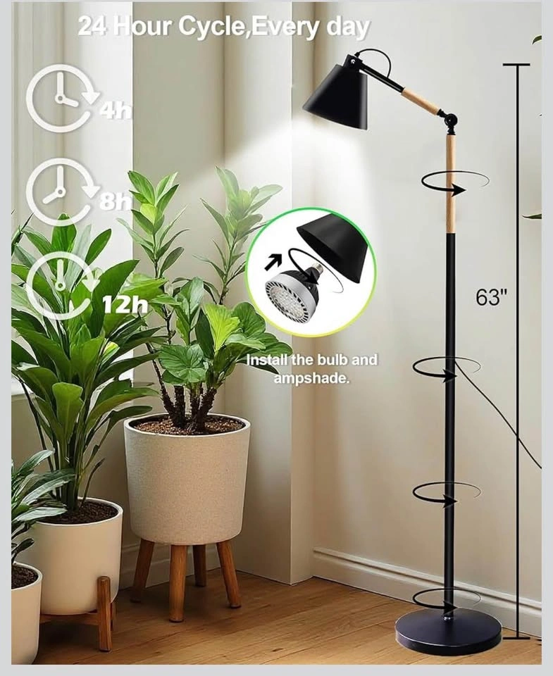 New Standing Plant Grow Light, Full Spectrum LED, 4/8/12H Timer - photo 3