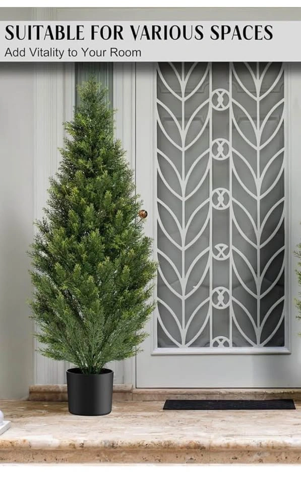 6FT Artificial Topiary Cedar Tree UV Protection - photo 2