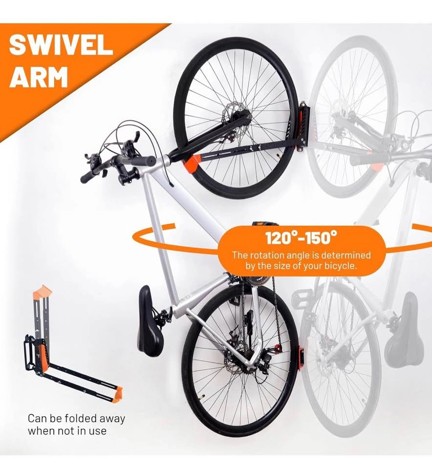 New Swivel Bike Rack Wall Mount, 2 PCS Bike Hanger - photo 4