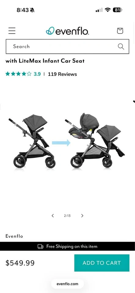 Evenflo pivot expand travel system